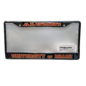 Metal Chrome Licensed License Plate Frame Alumni University Of Miami NEW